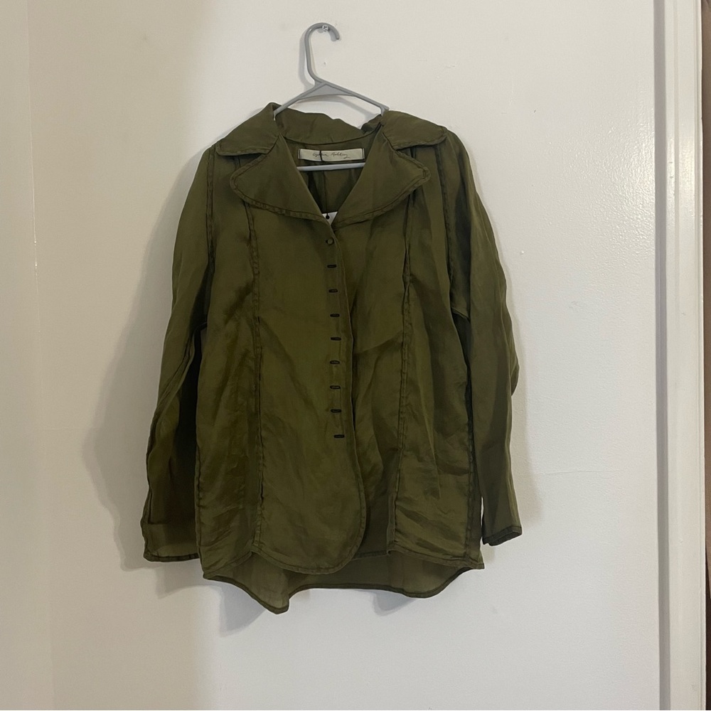 NWT Cynthia Ashby Long Sleeve Button Down Shirt | Size: XS